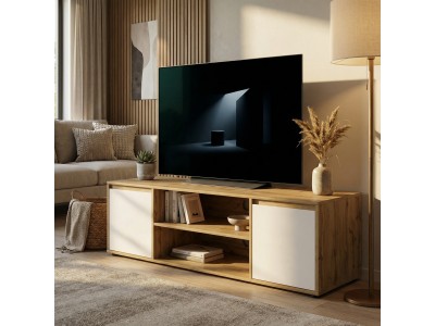 ТВ шкаф Nitro 2D (бяло/ дъб вотан)